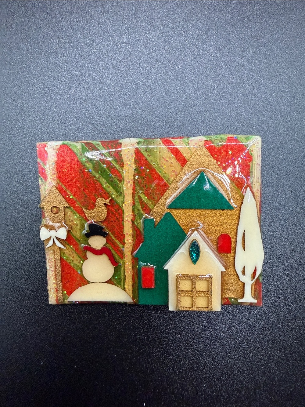 vintage House Pins by Lucinda Christmas brooch-Rare